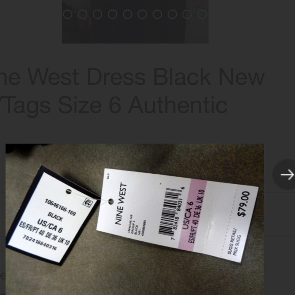 NWT Nine West Black Dress - Picture 5 of 5